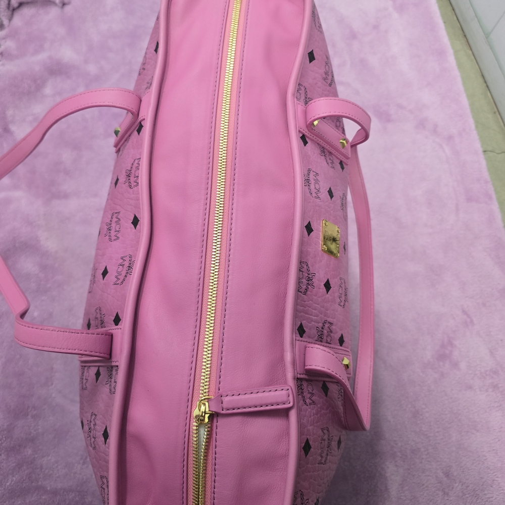 MCM Pink Women's Leather Very Large Tote Bag - Picture 4 of 11